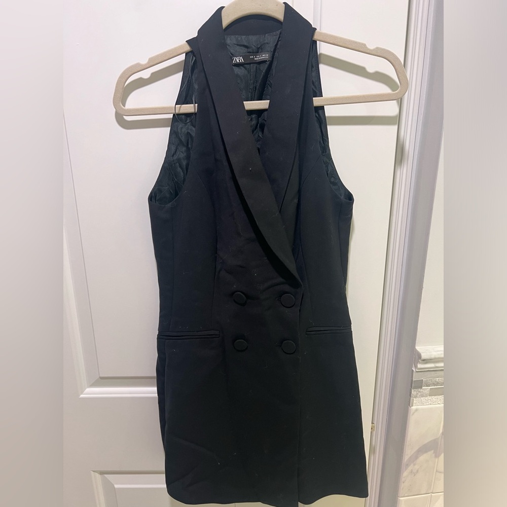 Zara Black Sleeveless Blazer Romper